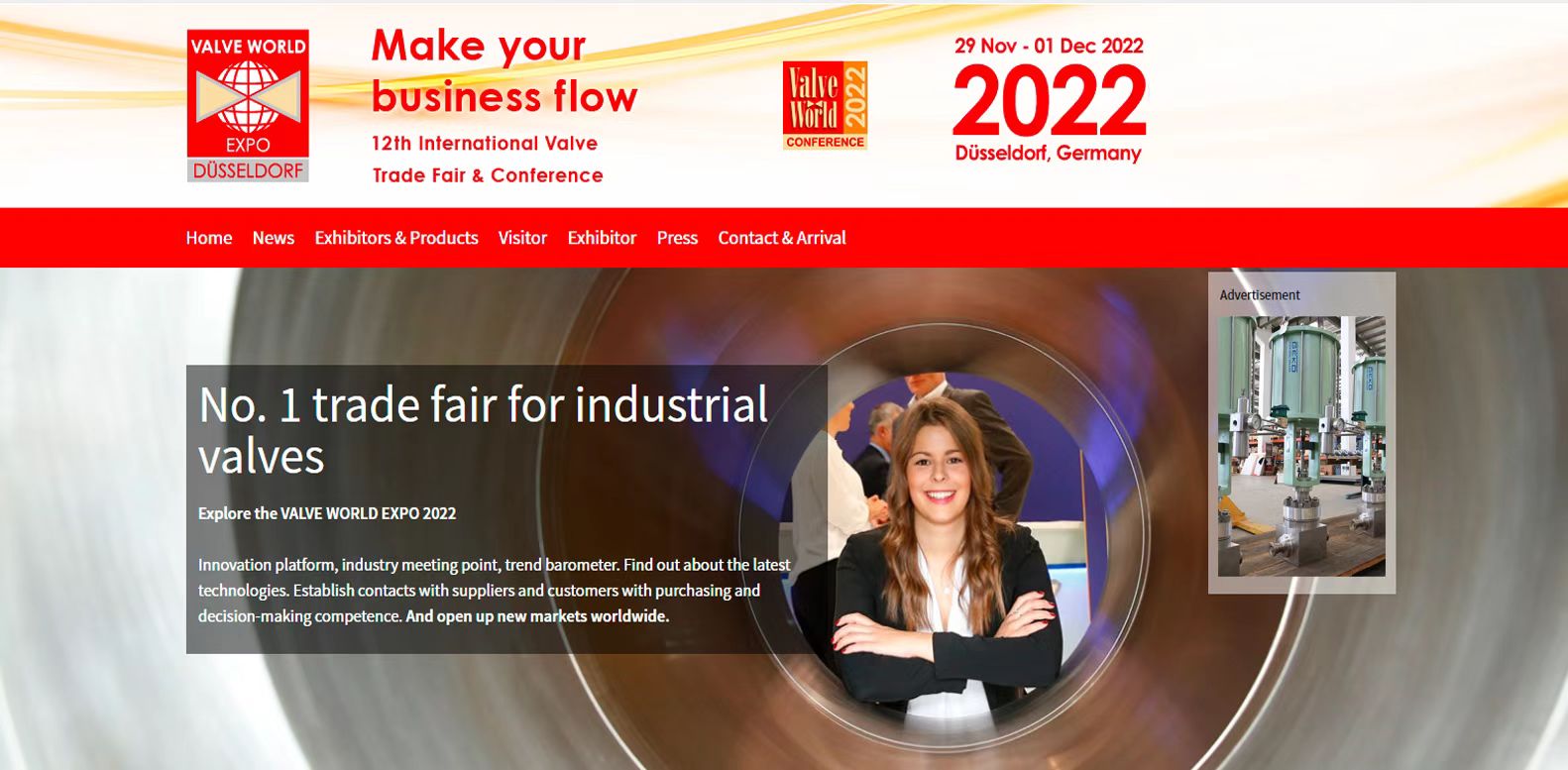 Exposición de válvulas para bombas en Düsseldorf, Alemania