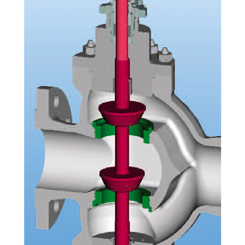 Cage guided double seat control valve