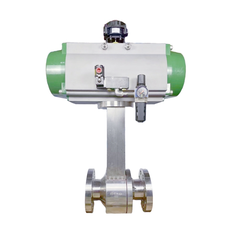 Pneumatic actuated cryogenic ball valve for automated control, precise flow regulation, and low-temperature fluid applications