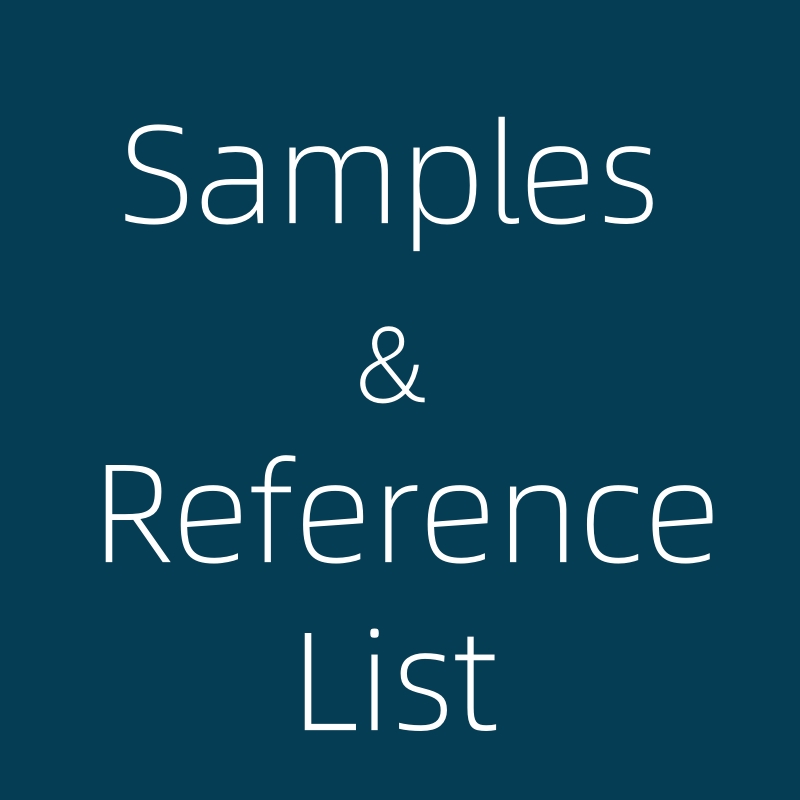 Lista de muestras/referencias