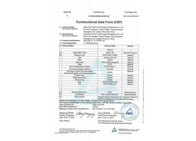 Certificación de prueba de fuego GEKO aprobado TUV Rheinland API 607