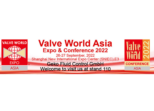 Geko Fluid Control GmbH asistirá a la Valve World Expo Asia
